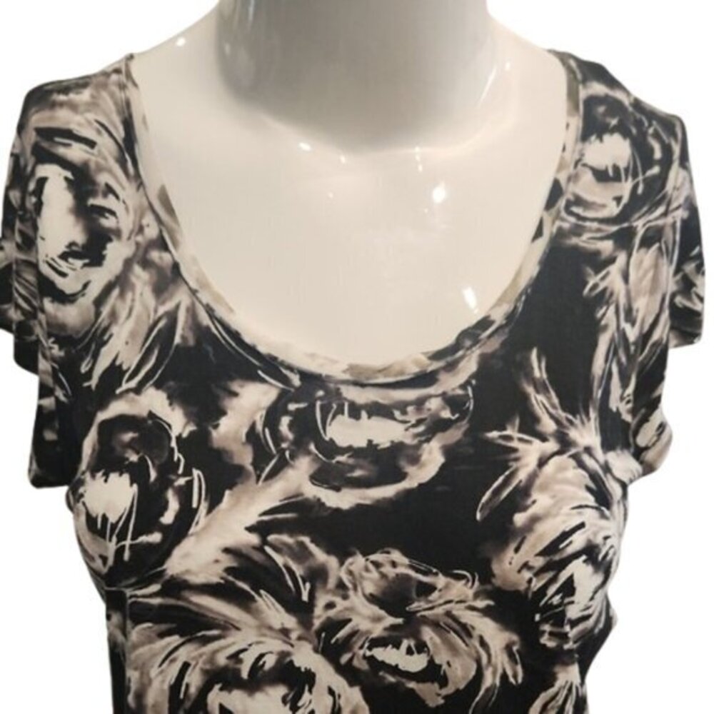 [Simply Vera Vera Wang] Monochrome Patterned Blouse - Size L